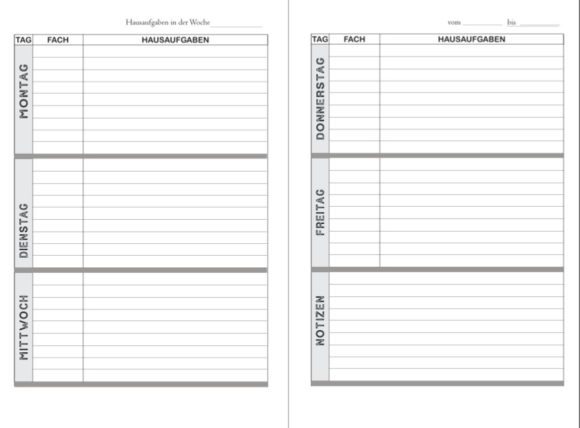Die Homework Booklet in German: Ein Praktisches Tool für Effizientes Arbeiten zu Hause