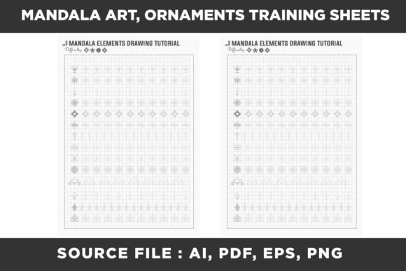 Exploring Creativity with Mandala Art, Ornaments Training Sheet
