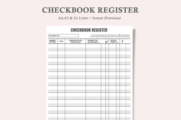 Manage Finances with Checkbook Register, Tracker