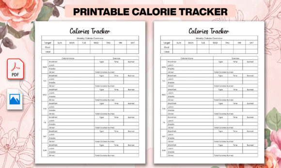 Printable Calorie Tracker for Health and Productivity