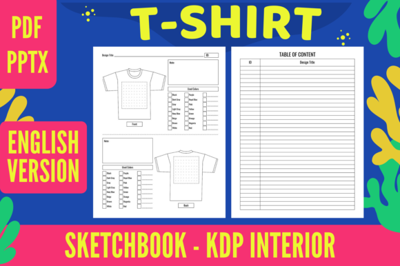 T-Shirt Sketchbook - KDP Interior: A Creative Tool for Fashion Design