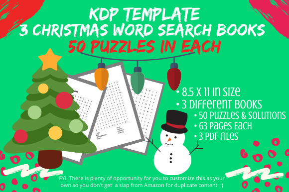 Unlock Holiday Fun with 3 Christmas Word Search Puzzle Books KDP